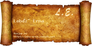 Lebó Erna névjegykártya
